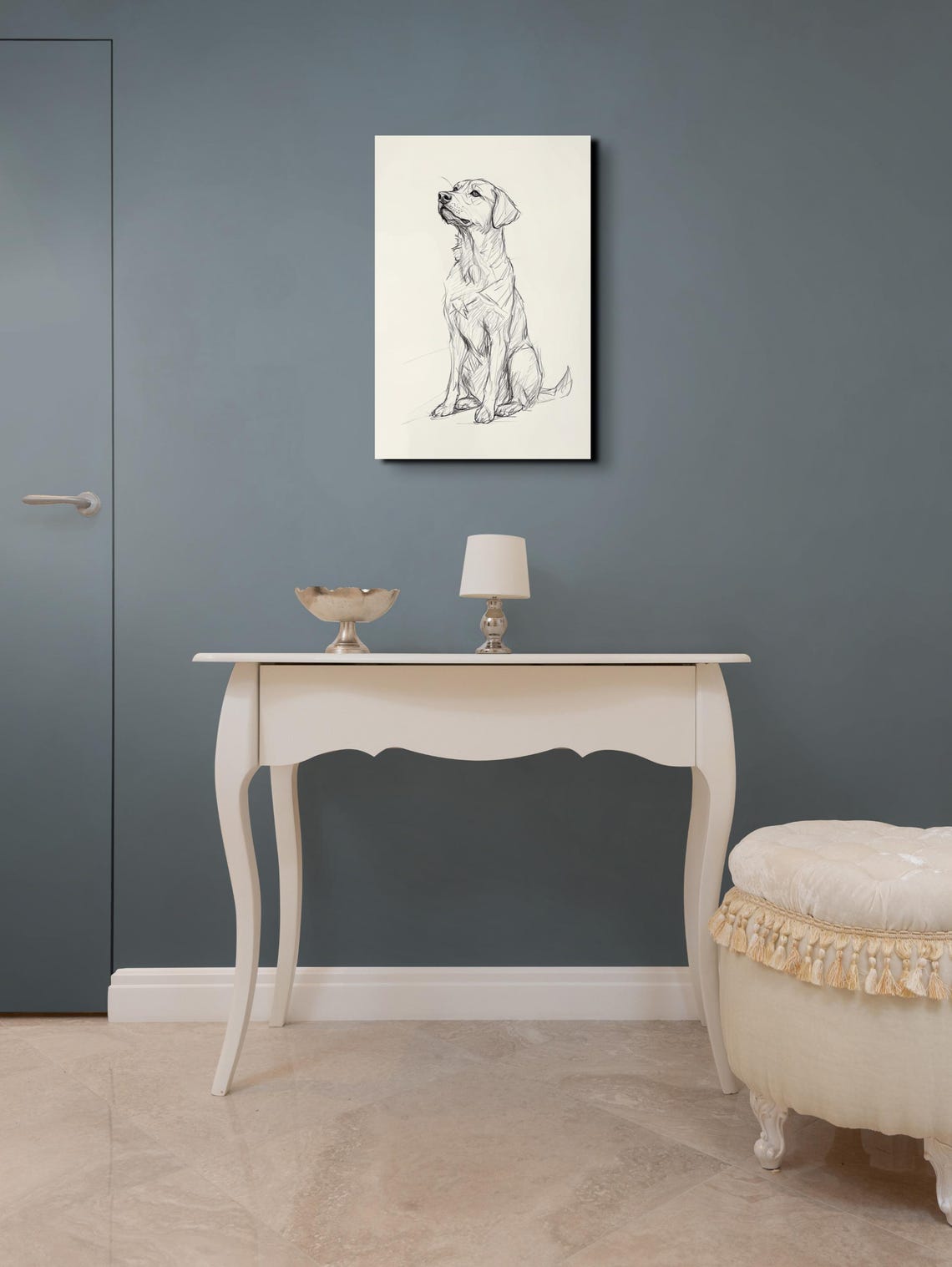Labrador Retriever Hand Drawn Sketch Upward Gaze Dog Art Poster - Image 3