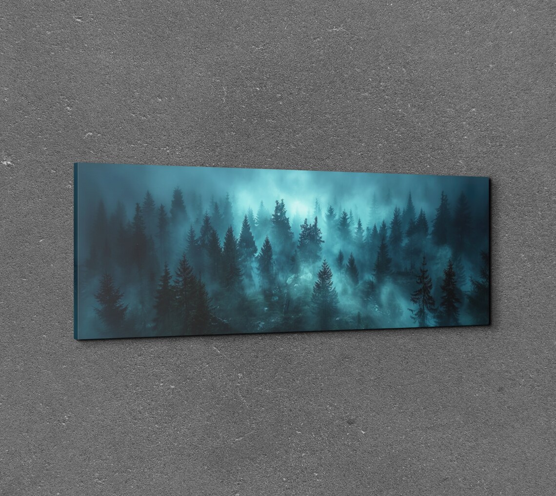 Foggy Pine Forest, Misty Green Forest Art Print - Image 7