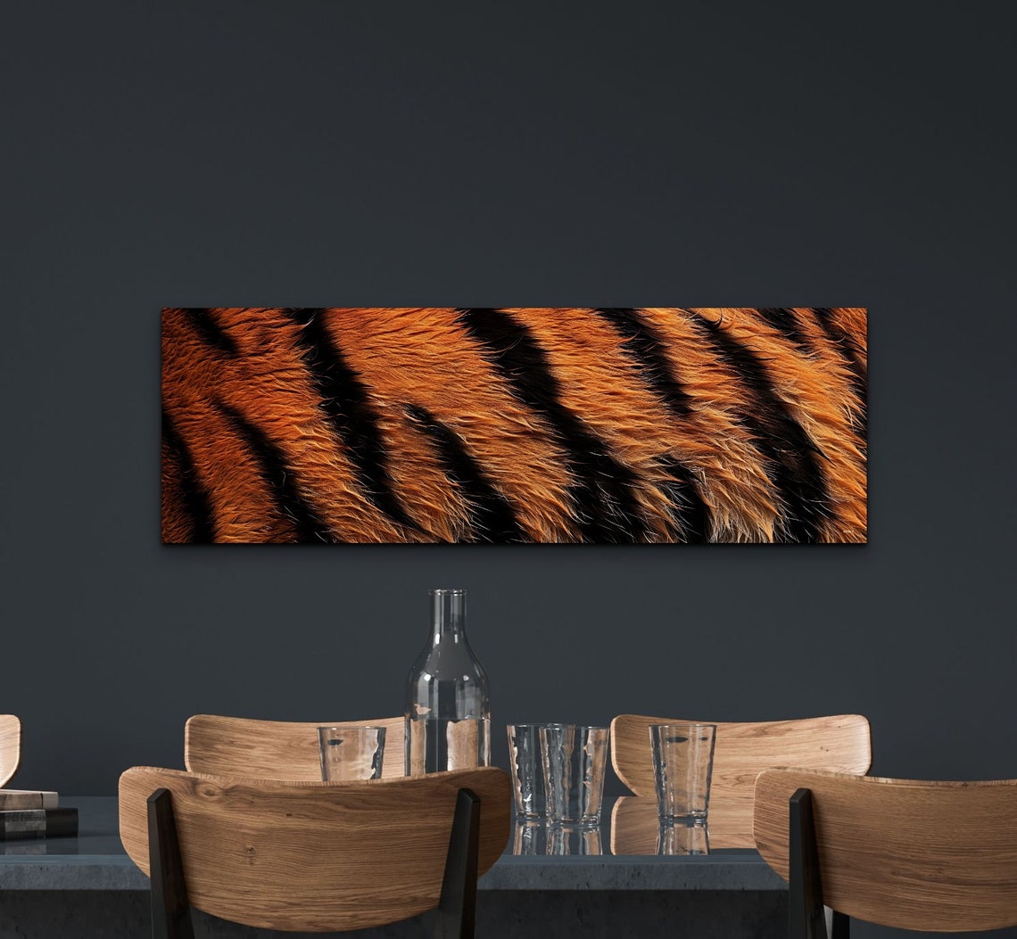 Tiger Fur Close-Up Orange and Black Striped Macro Animal Poster - Image 5