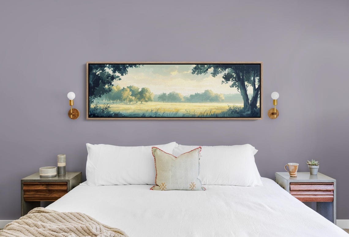 Golden Meadow Sunrise Wall Art Tranquil Landscape Print Nature Inspired Decor For Rustic Or Modern Interiors - Image 3