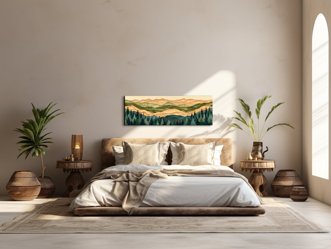 Geometric Mountain Range, Panoramic Wall Art Print - Image 7