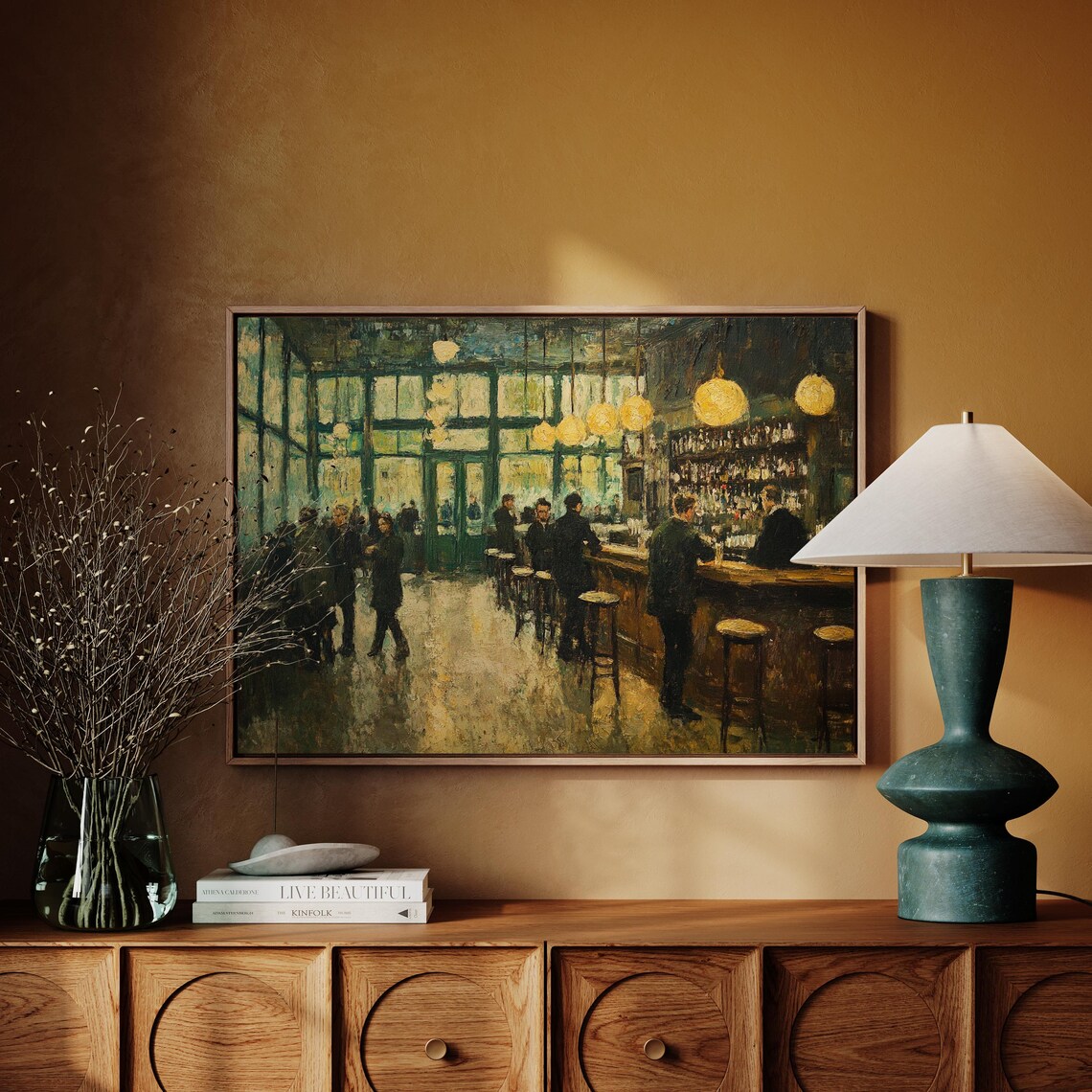 Vintage Bar Scene Art Print, Retro Decor - Image 5