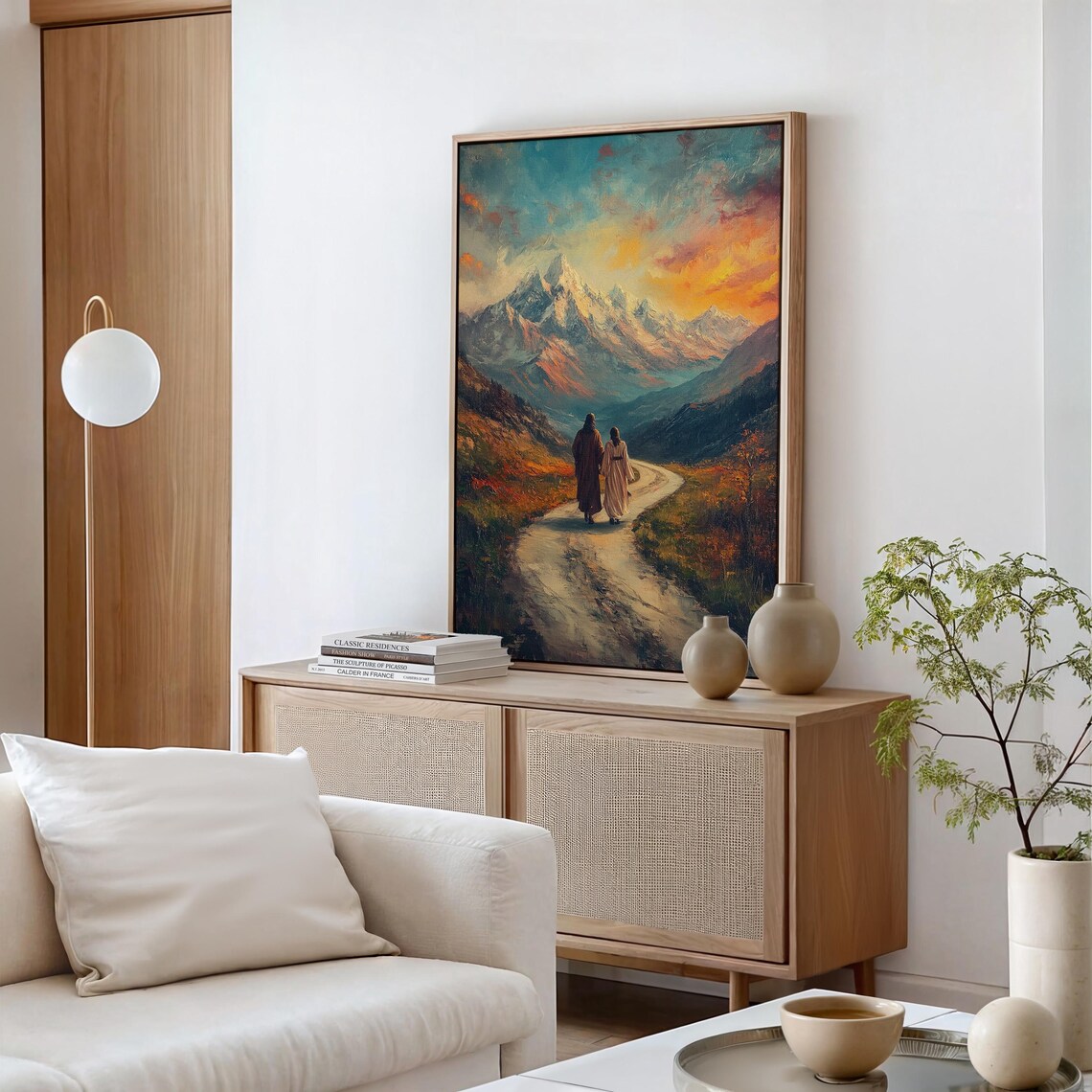 Jesus Walking With Disciple In Mountains Art Print - Image 6