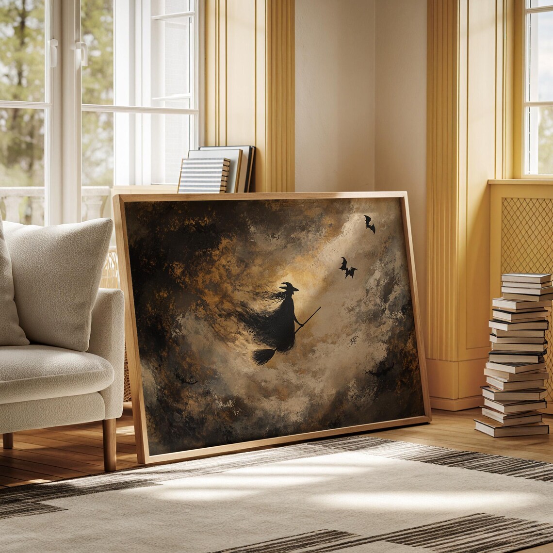 Halloween Witch Silhouette, Spooky Gothic Decor - Image 7