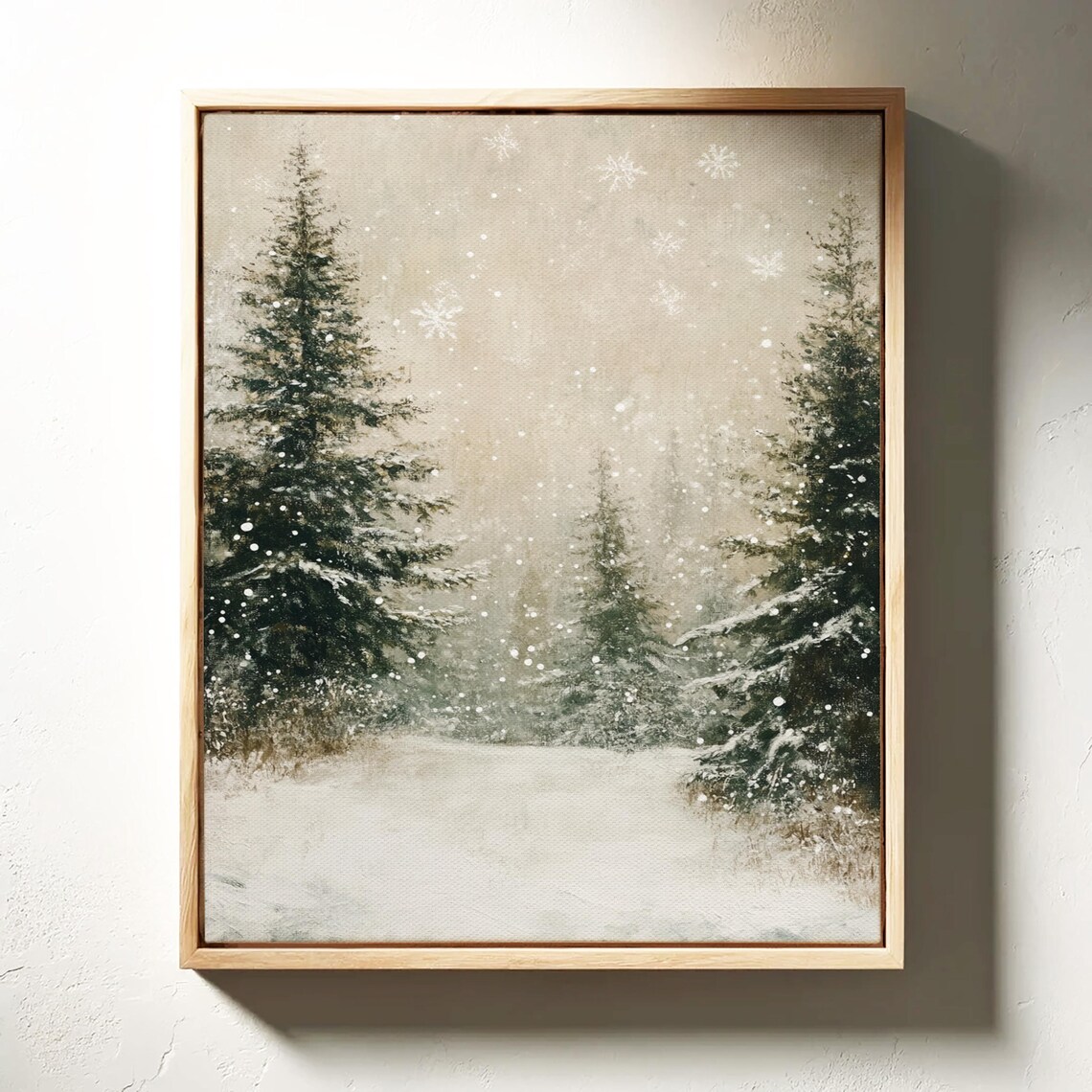 Winter Forest Path, Rustic Seasonal Nature Art Print - Image 6