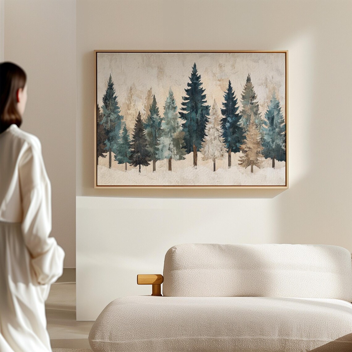 Rustic Primitive Christmas Trees Art Print - Image 6