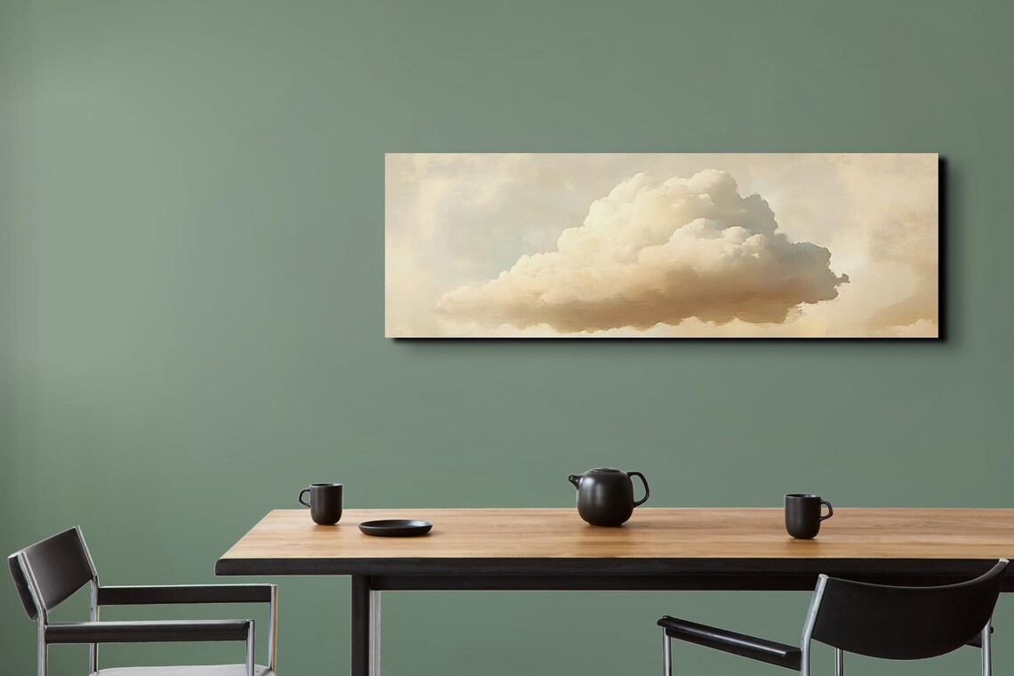 Serene Clouds Tranquil Landscape Art Print - Image 7