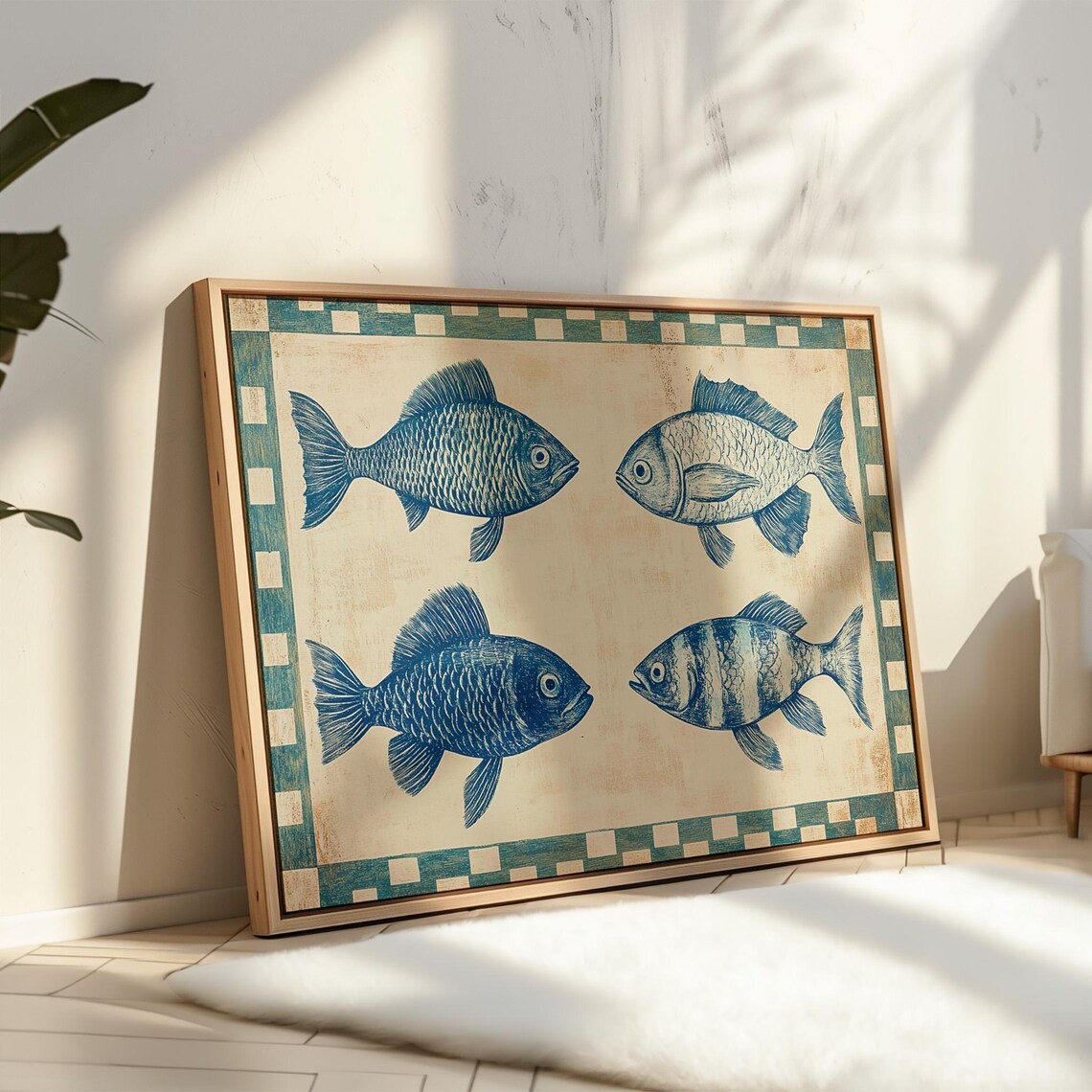 Nautical Blue Fish Art Print, Coastal Home Decor - Image 5