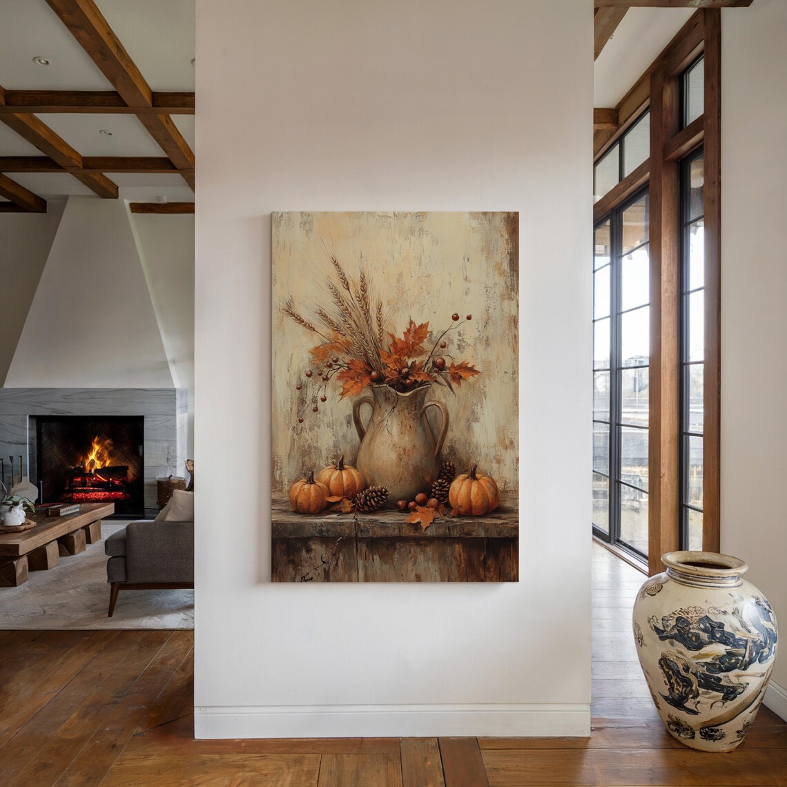 Rustic Fall Vase Art, Farmhouse Thanksgiving Print - Image 5