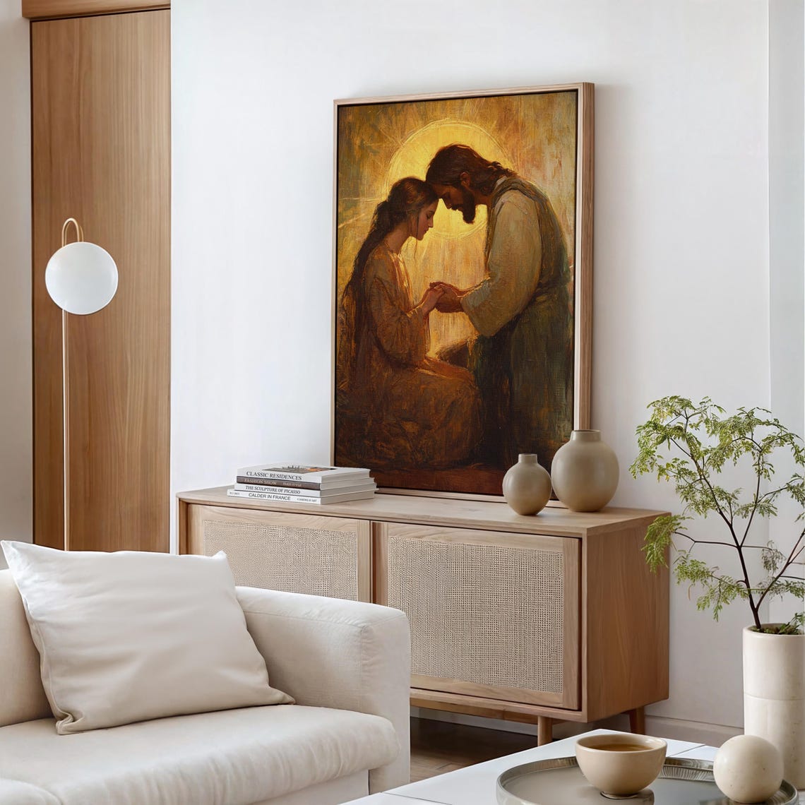 Jesus and a Woman in Tender Prayer With Foreheads Touching Poster - Image 5