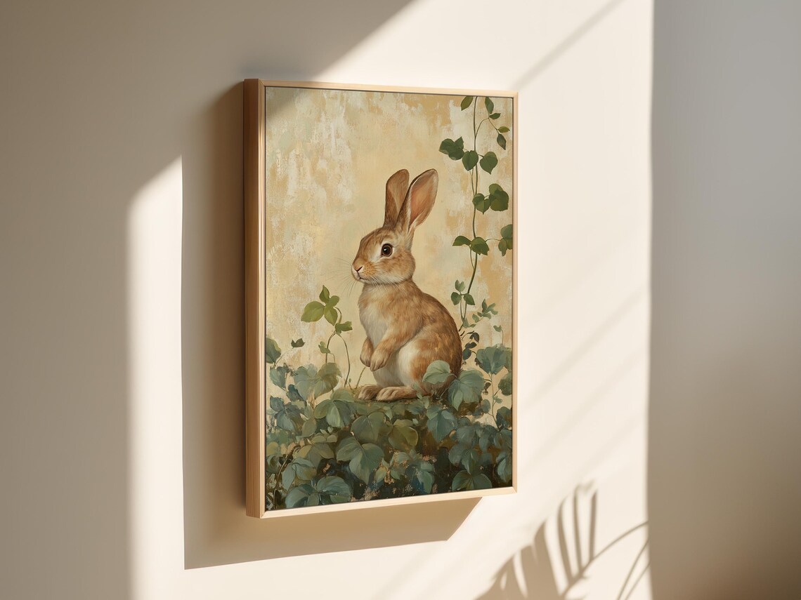 Charming Rabbit Art Print, Rustic Nature Inspired - Image 3