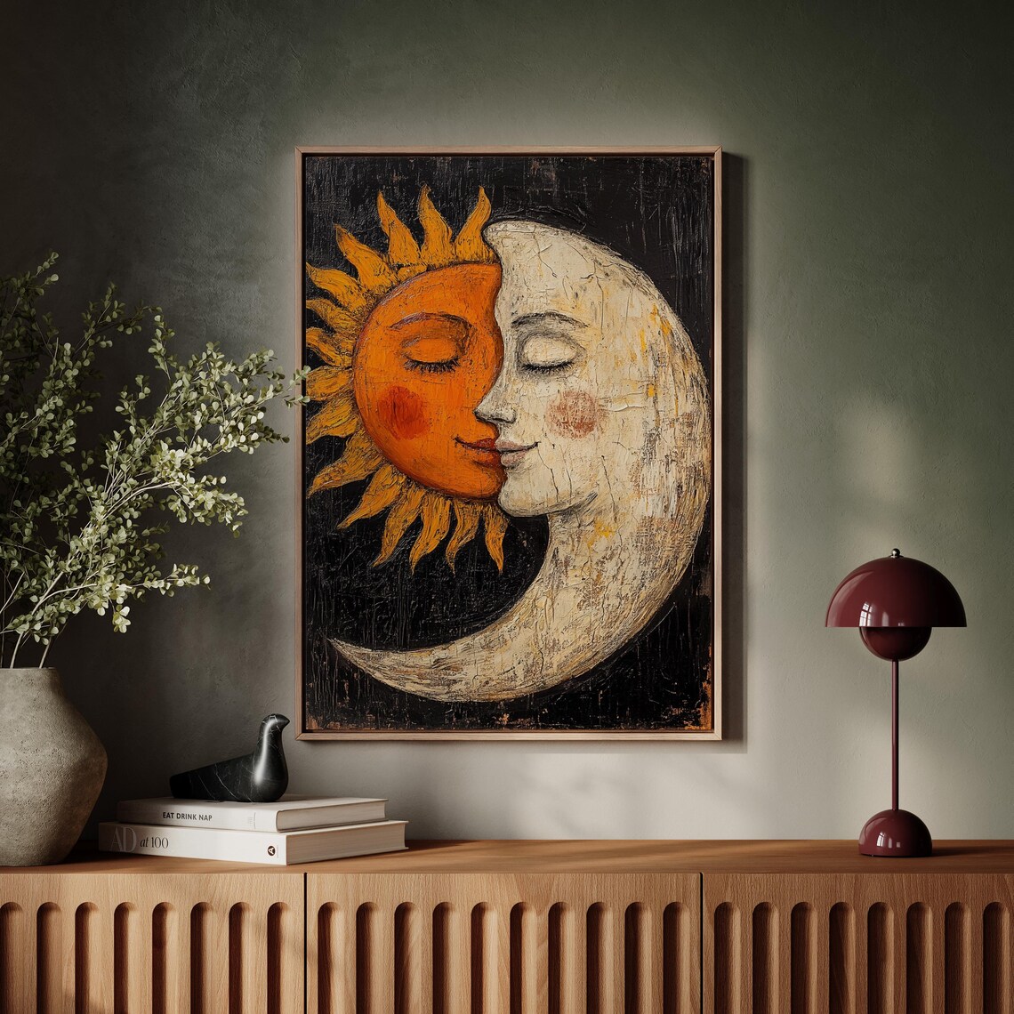Rustic Sun and Moon Boho Celestial Art Print - Image 7