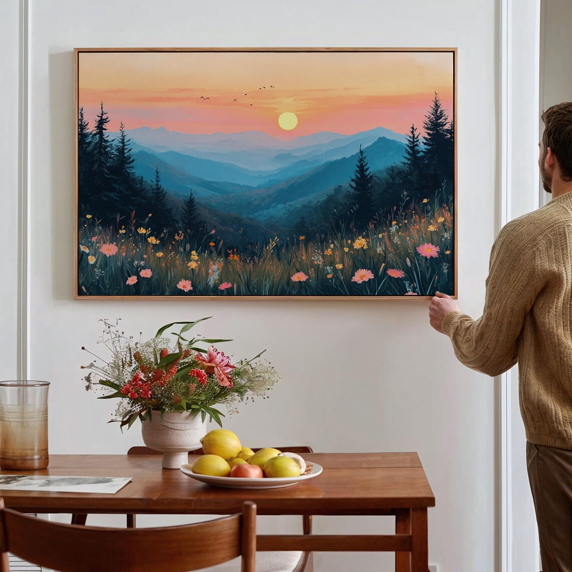 Majestic Sunset Over Mountain Valley, Nature Landscape - Image 5