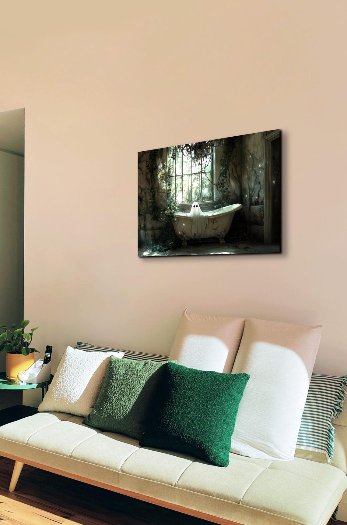 Cute Ghost Relaxing In Clawfoot Tub Gothic Spooky Cute Art Poster - Image 7