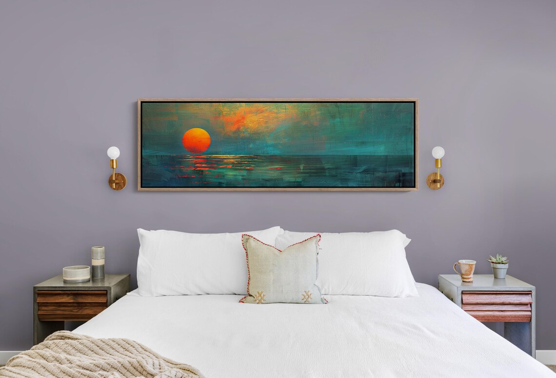 Sunset Over The Emerald Green Ocean, Boho Art Print - Image 5