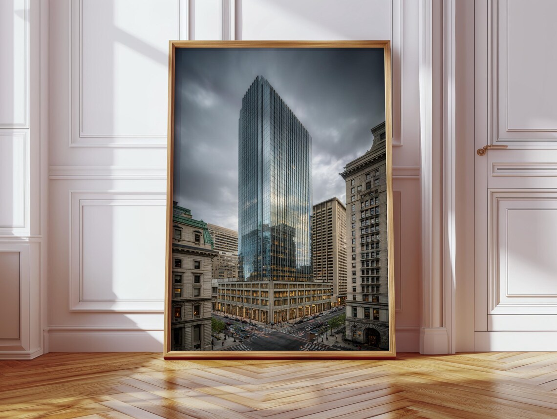 Modern Skyscraper Cityscape, Urban Architecture Art Print