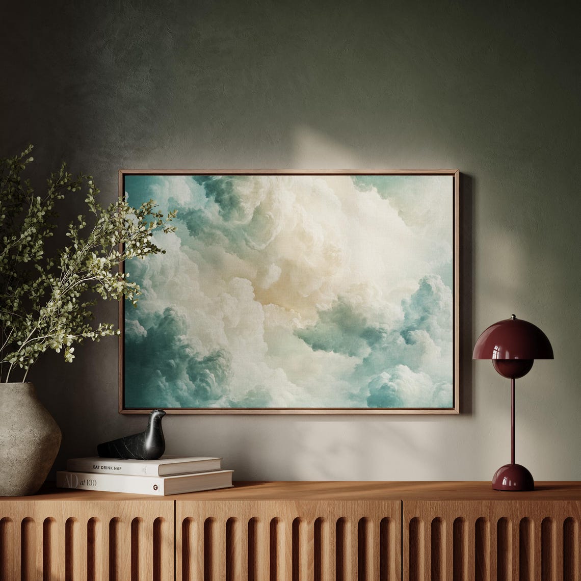 Vintage Pastel Cloud Art Soft Textured Sky Dreamy Celestial Poster - Image 5