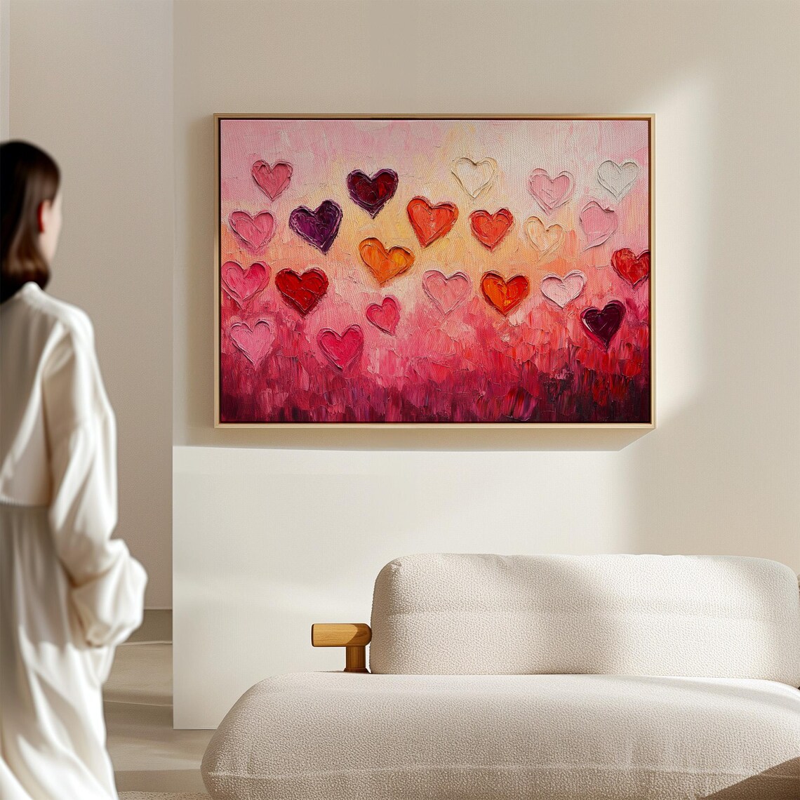 Vibrant Heart Abstract, Modern Romantic Decor - Image 3
