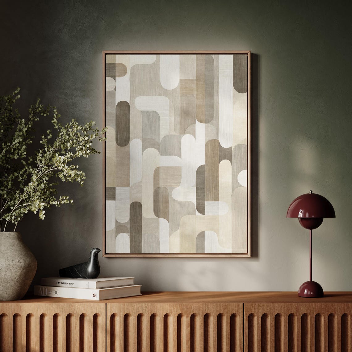 Neutral Geometric Canvas Modern Minimal Abstract Wall Art
