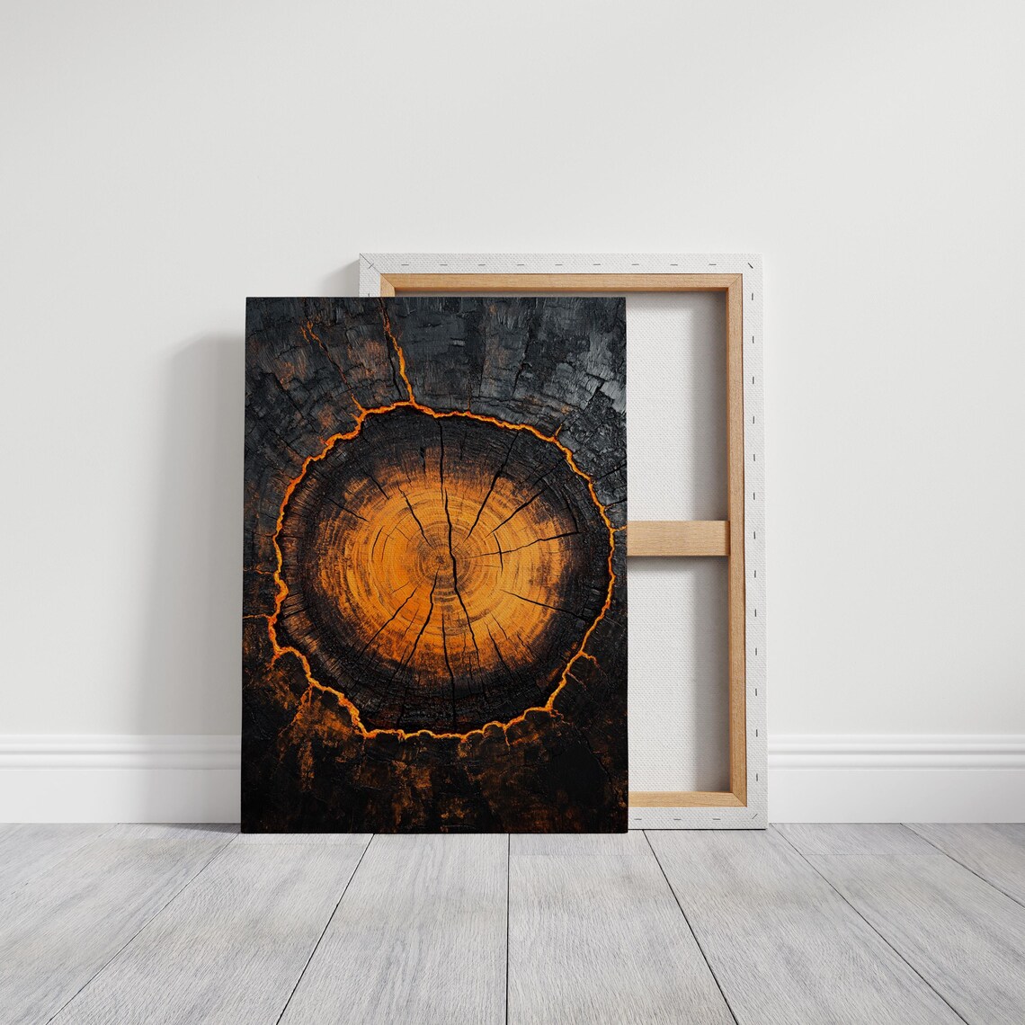 Fiery Tree Ring Art Print, Nature-Inspired Decor - Image 6