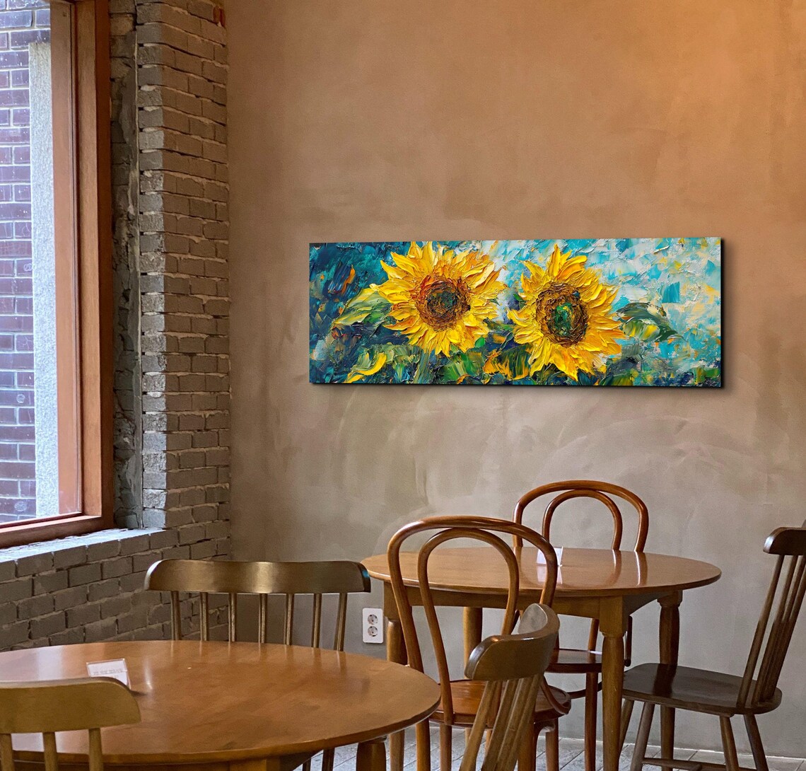 Van Gough Style Bold Sunflower Art Print - Image 5