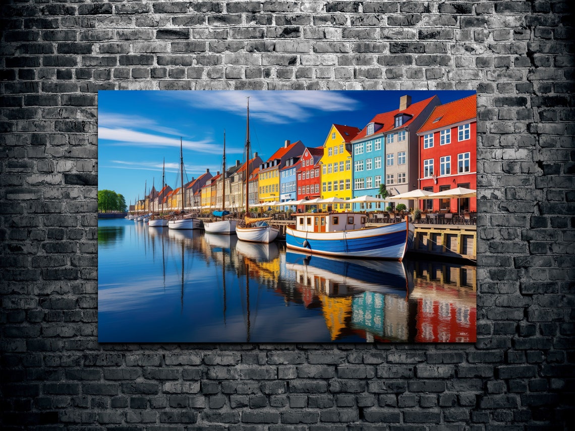 Colorful Nyhavn Harbor Waterfront in Copenhagen with Boats Poster - Image 2