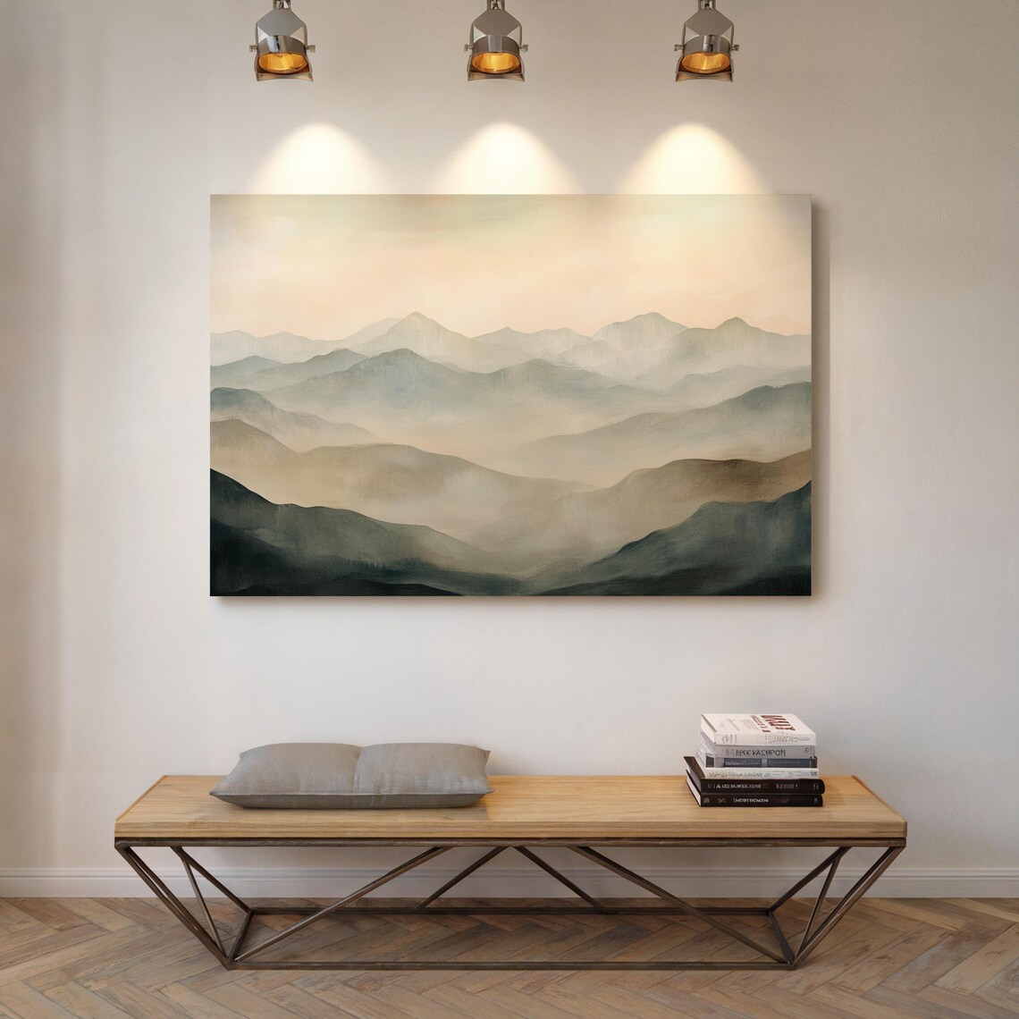 Minimalist Misty Mountain Range Art Serene Nature Wall Decor Neutral Tones For Modern Home - Image 7