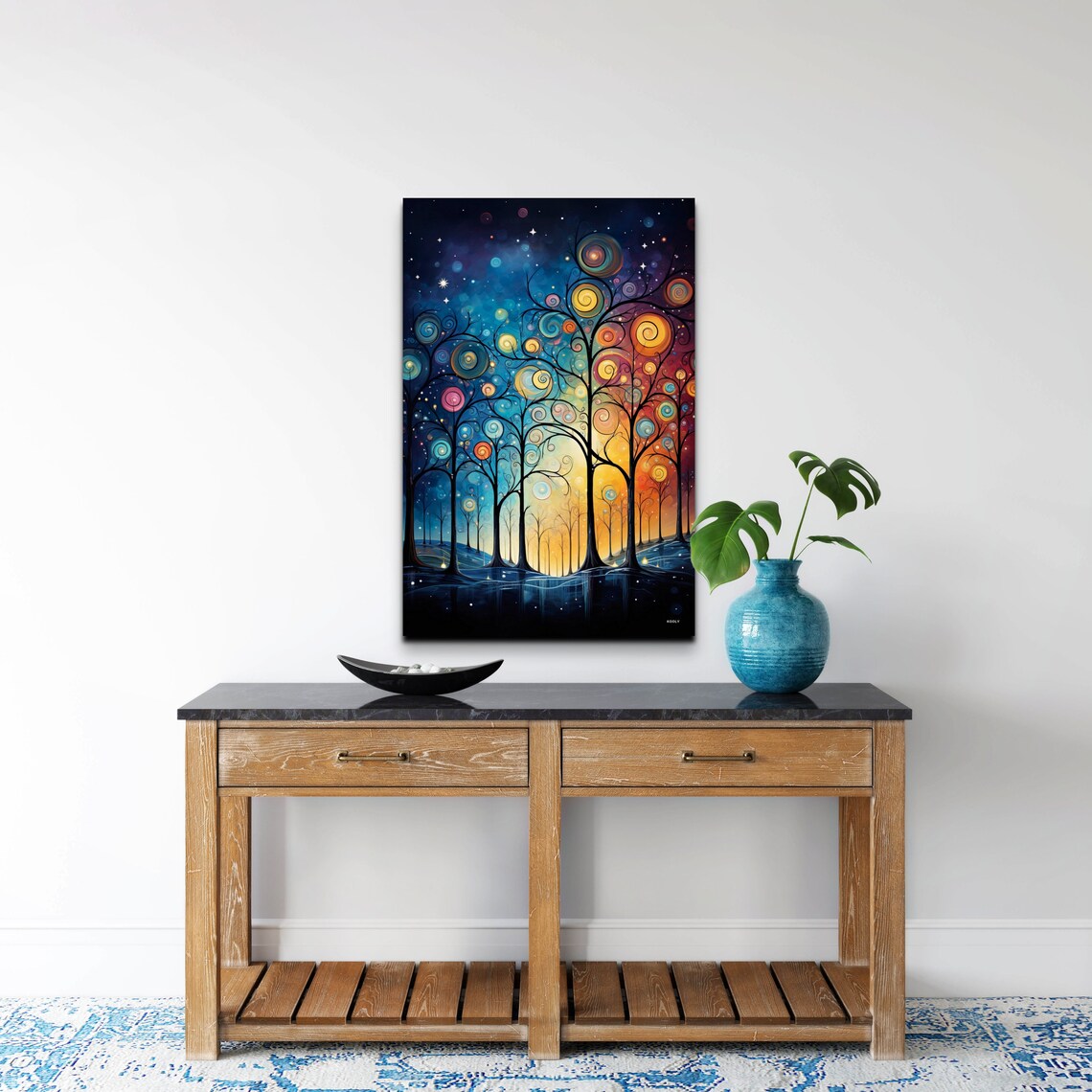Colorful Tree Wall Art, Twisted Branches Art Print - Image 6