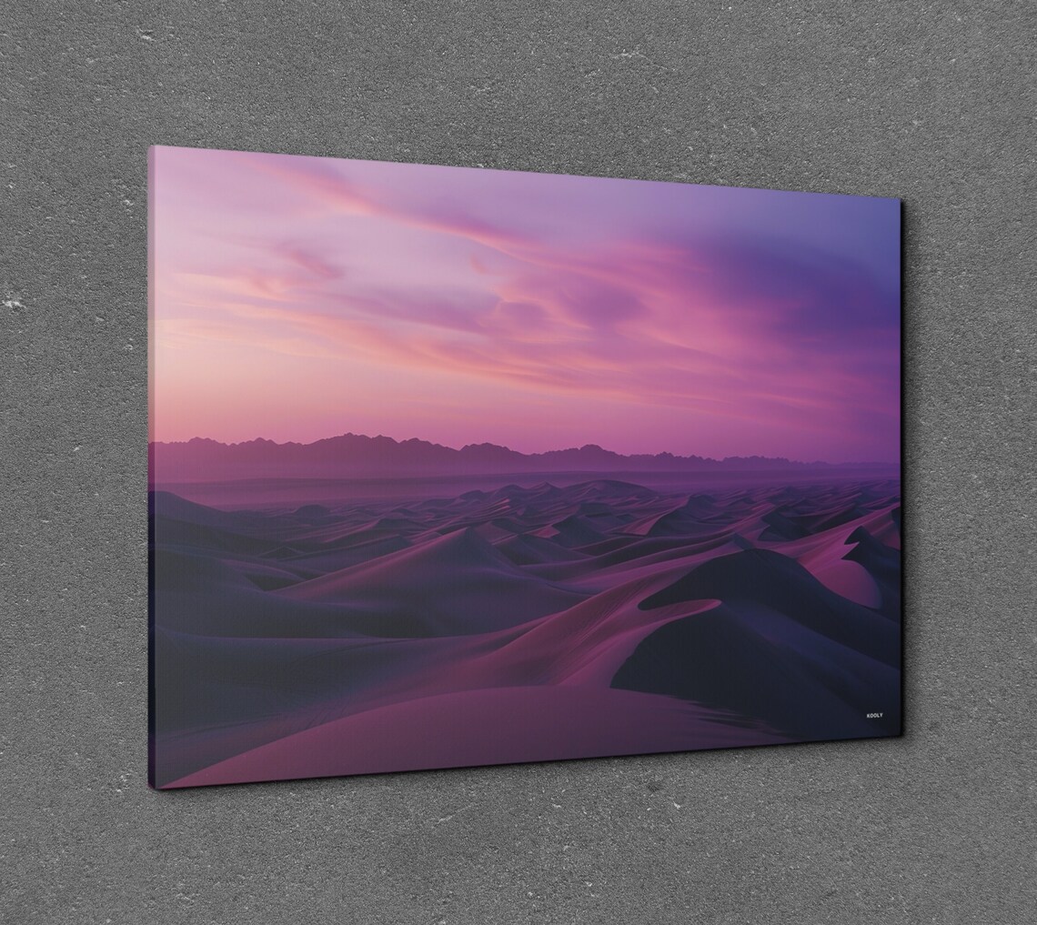 Desert Dunes At Dusk Pink Purple Sunset Minimalist Photo Style Poster - Image 7