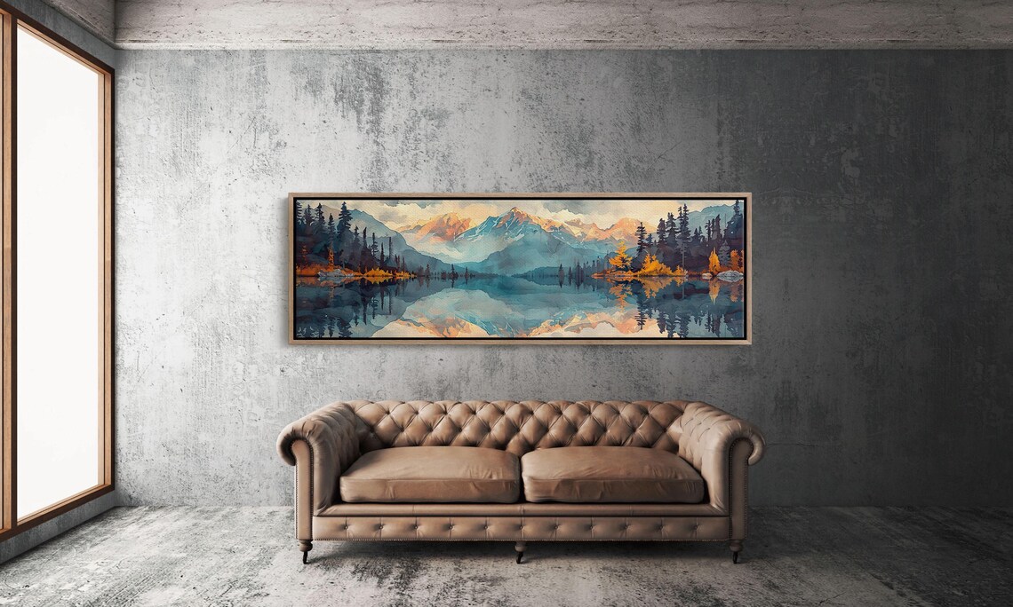 Panoramic Mid-Century Modern Mountain Art Print - Image 3