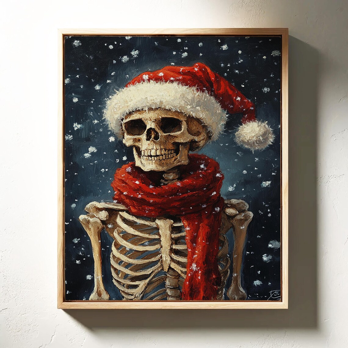 Skeleton Christmas Gothic Holiday Wall Art Print - Image 2