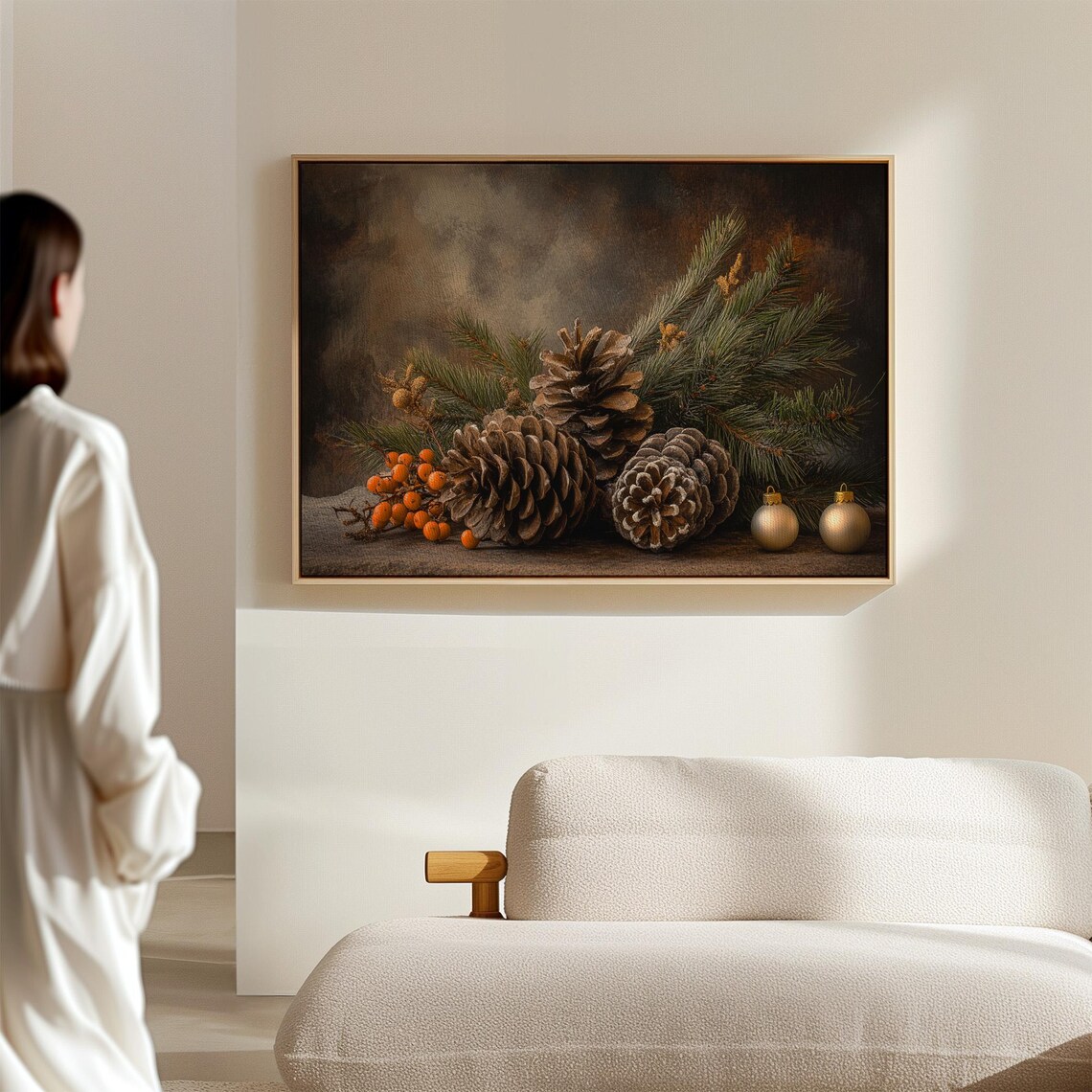 Rustic Holiday Pinecone And Evergreen Arrangement - Image 7