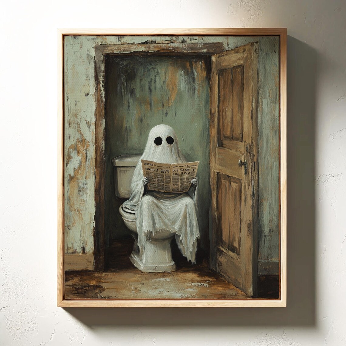 Quirky Ghost Bathroom Art, Vintage Inspired - Image 6