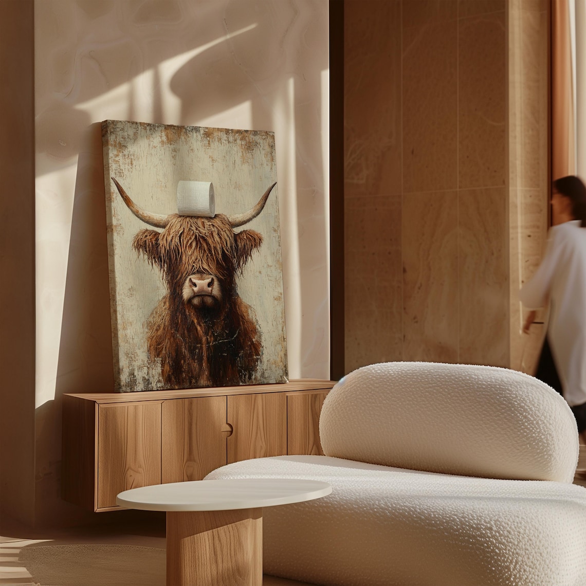 Highland Cow Bathroom Humor Art Print, Rustic Farmhouse - Image 5