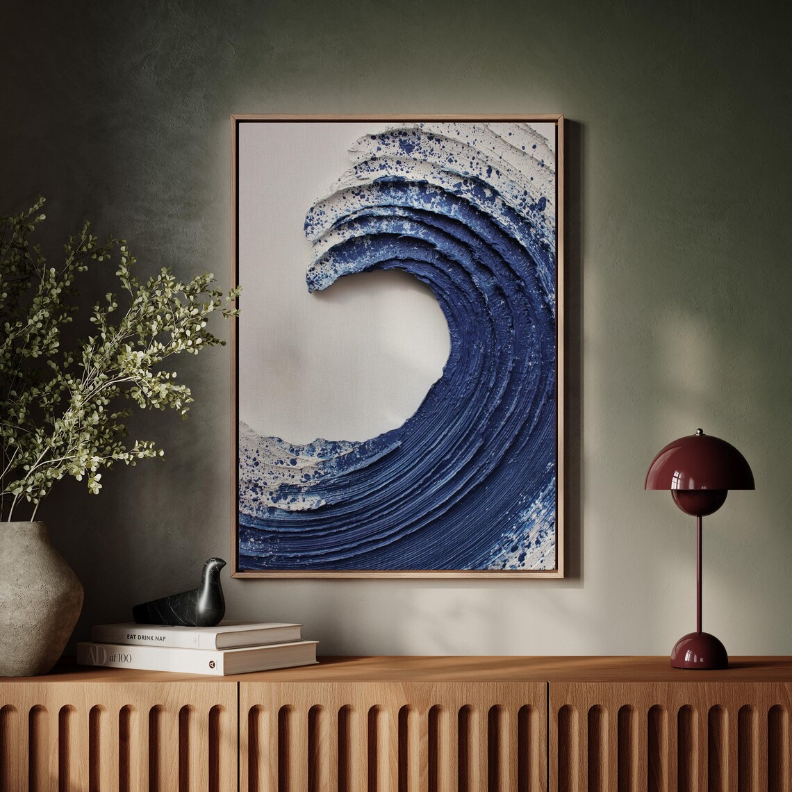 Textured Ocean Wave Abstract Coastal Art Print