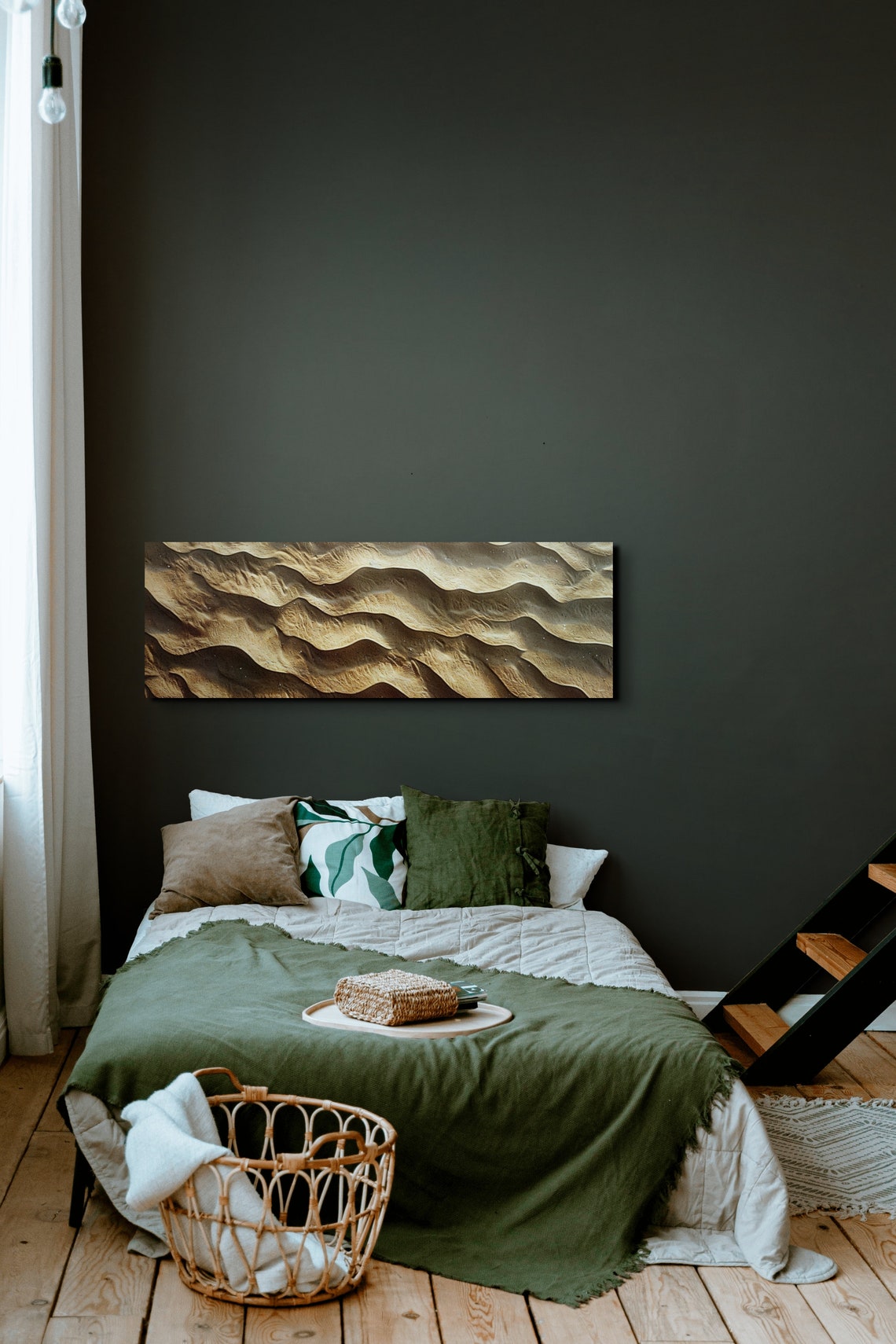 Golden Beach Sand Ripples Panoramic Abstract Desert Nature Poster - Image 6
