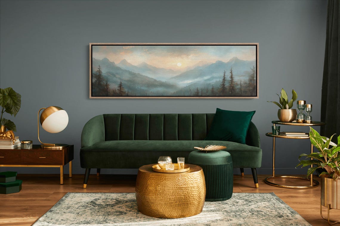 Serene Misty Sunrise Majestic Mountains Foggy Valley Forest Poster - Image 5