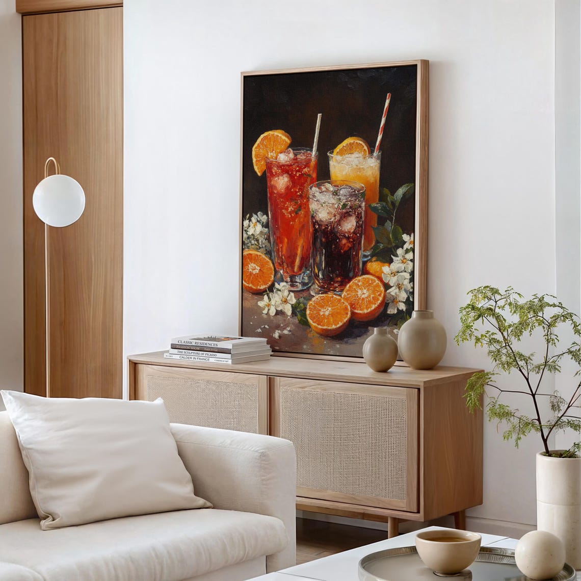 Refreshing Iced Citrus Cocktails With Orange Slices Still Life Poster - Image 4