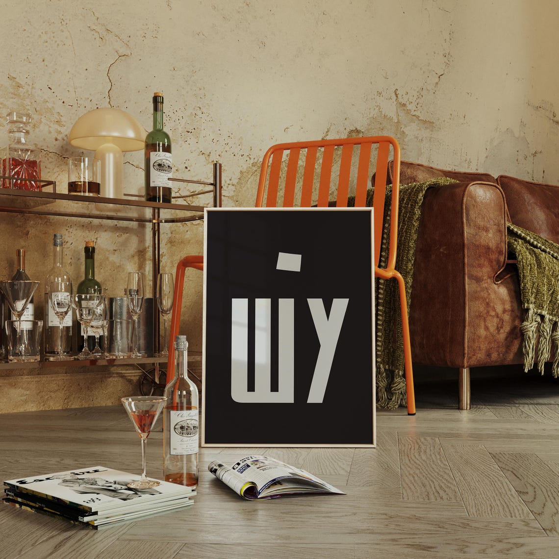 Wyoming WY Minimalist Black And White Typography State Print