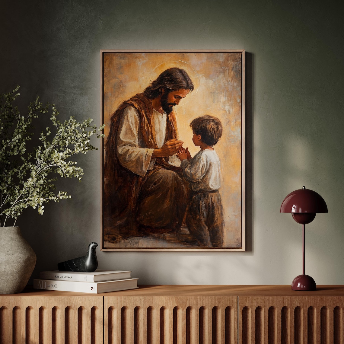 Jesus Teaching A Child, Inspirational Home Decor - Image 6