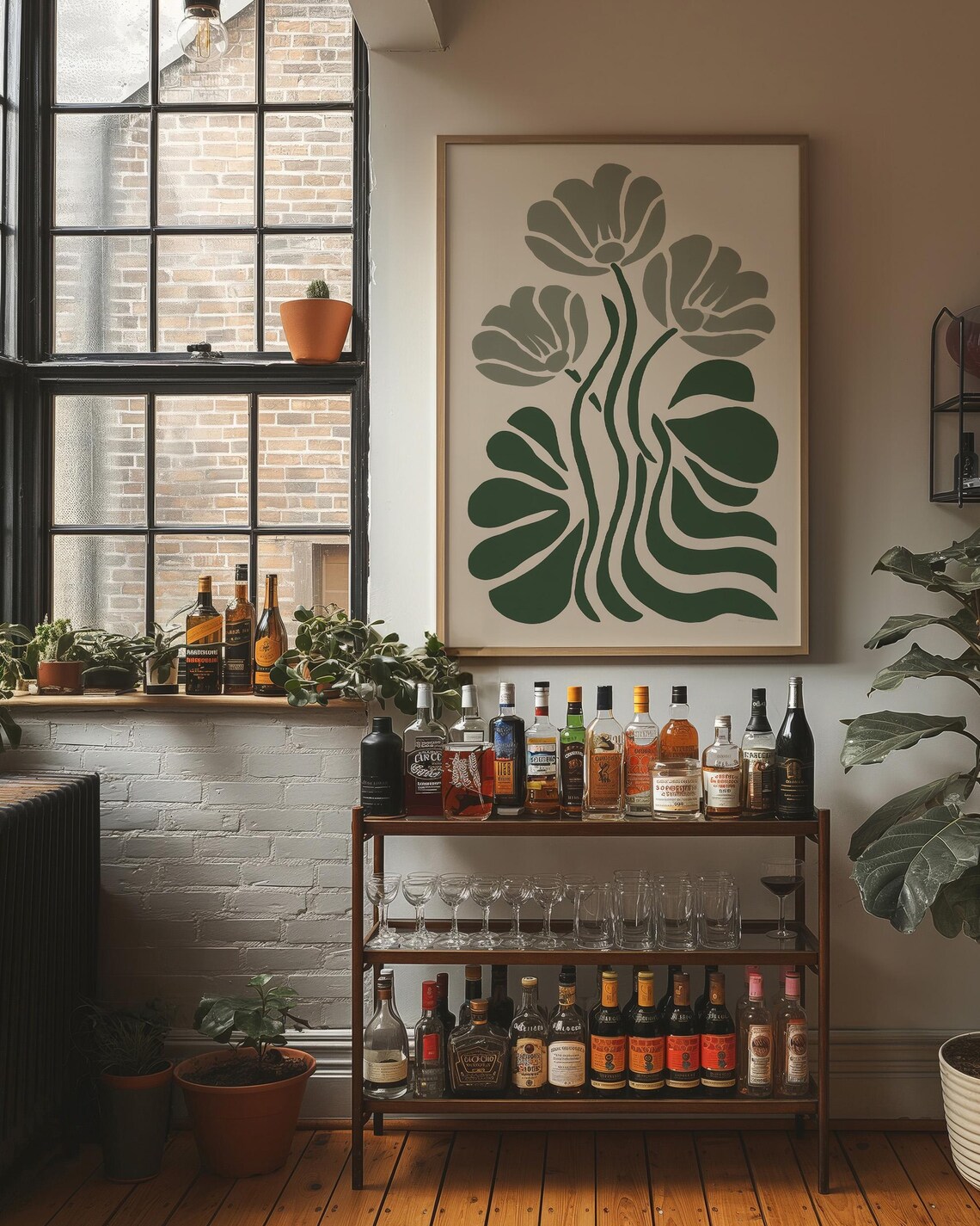 Modern Botanical Silhouette, Wall Art Print