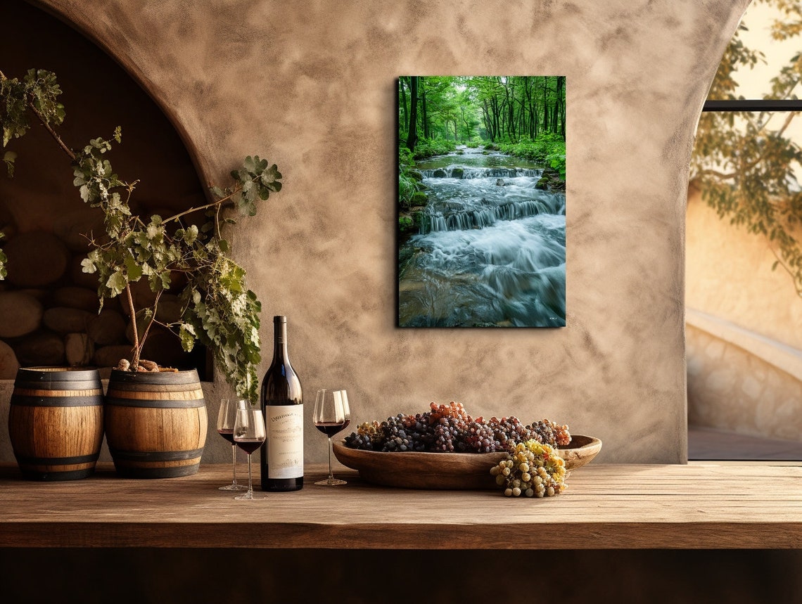 Forest Stream Waterfalls Lush Green Woodland Nature Landscape Poster - Image 5