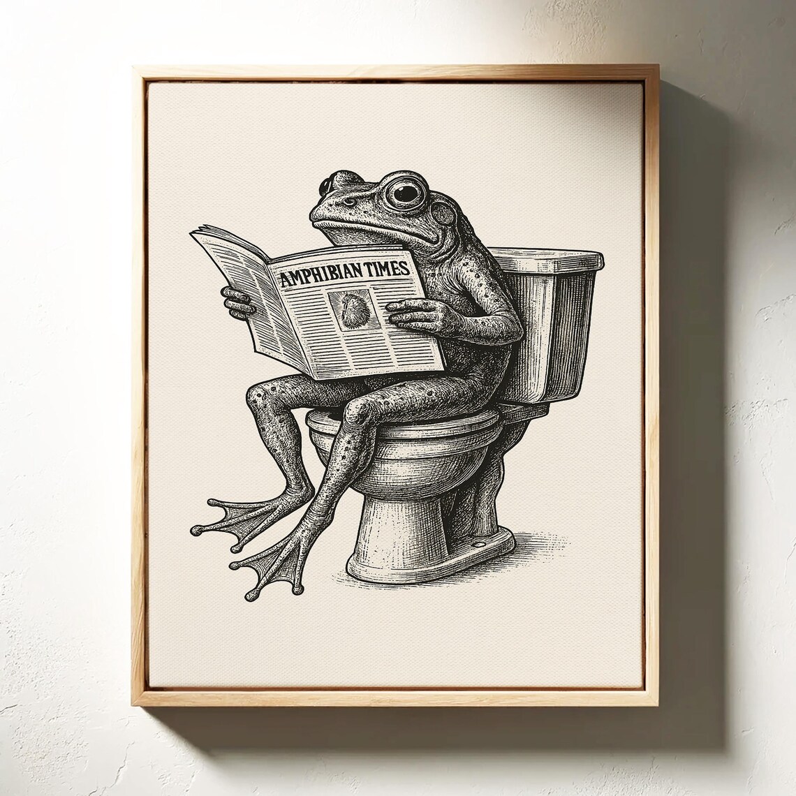 Funny Frog Bathroom Art, Vintage Bathroom Humor - Image 3