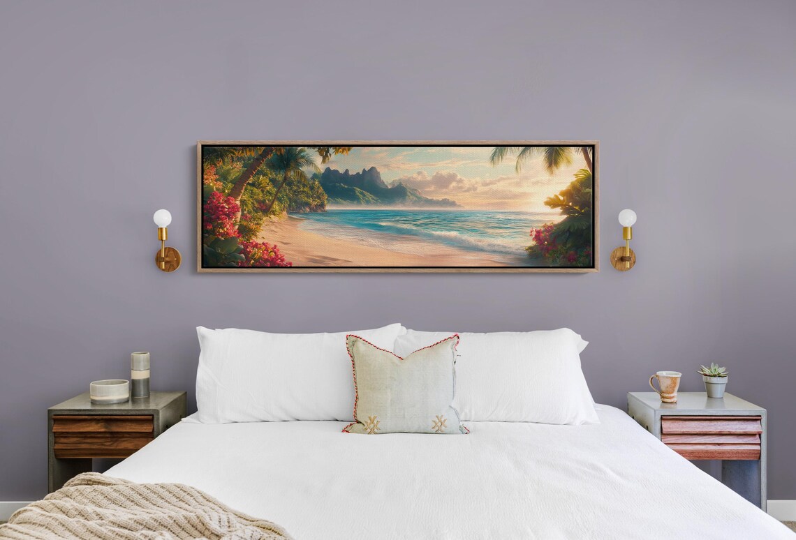 Tropical Beach Sunset Paradise Travel Poster - Image 2