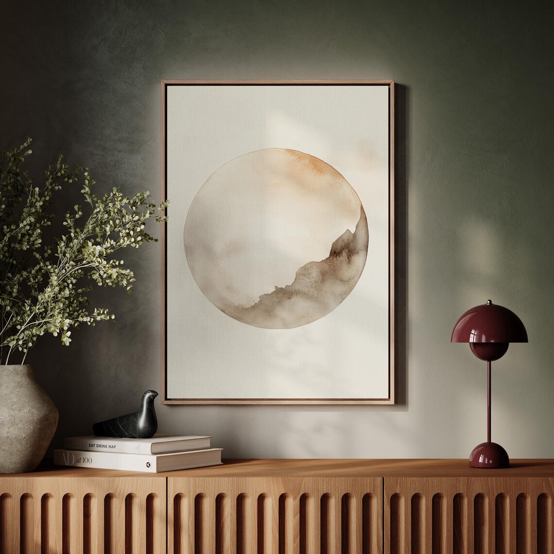 Abstract Watercolor Moon, Minimalist Celestial Art - Image 5