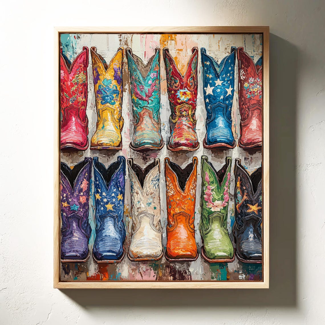 Colorful Cowboy Boots Wall Art Vibrant Western Decor For Rustic Country Homes - Image 5