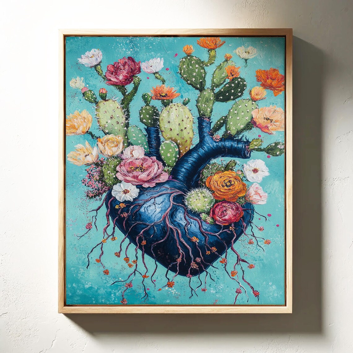 Heart And Cactus Floral Art Print, Botanical Decor - Image 3