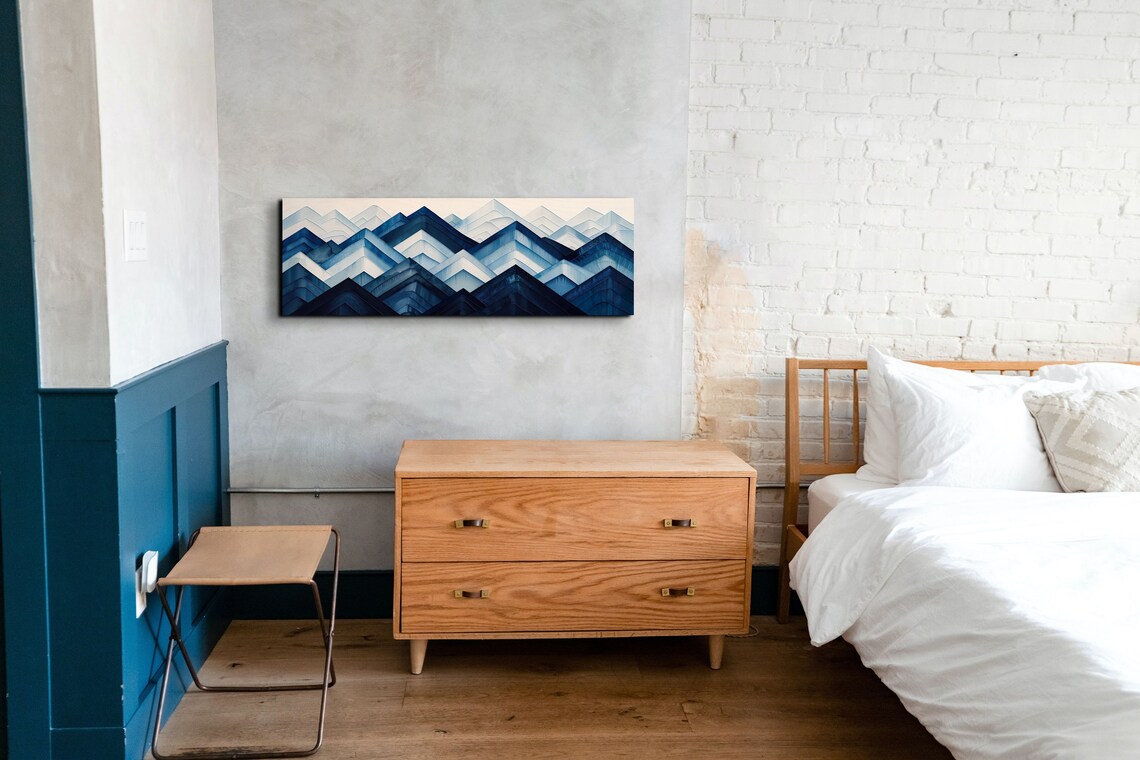 Geometric Mountain Range, Panoramic Art Print - Image 4