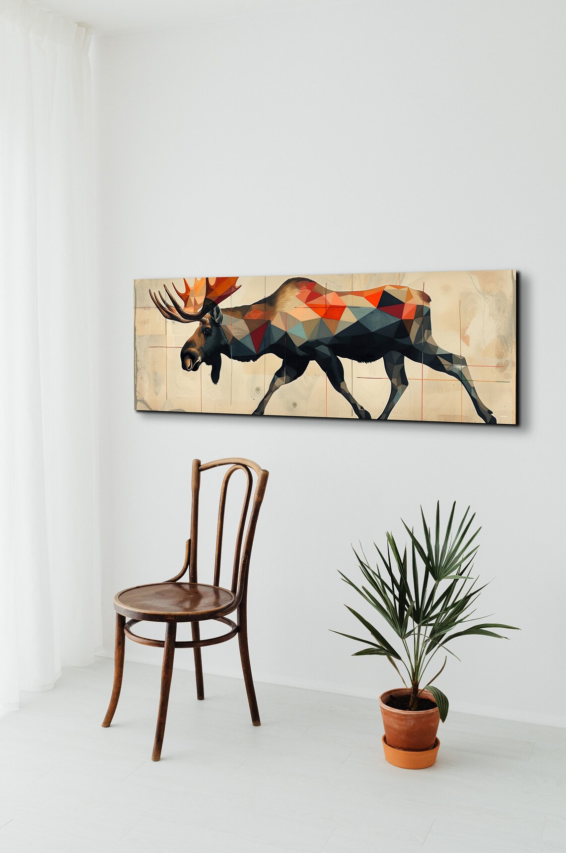 Panoramic Mid Century Modern Moose Art Print - Image 6