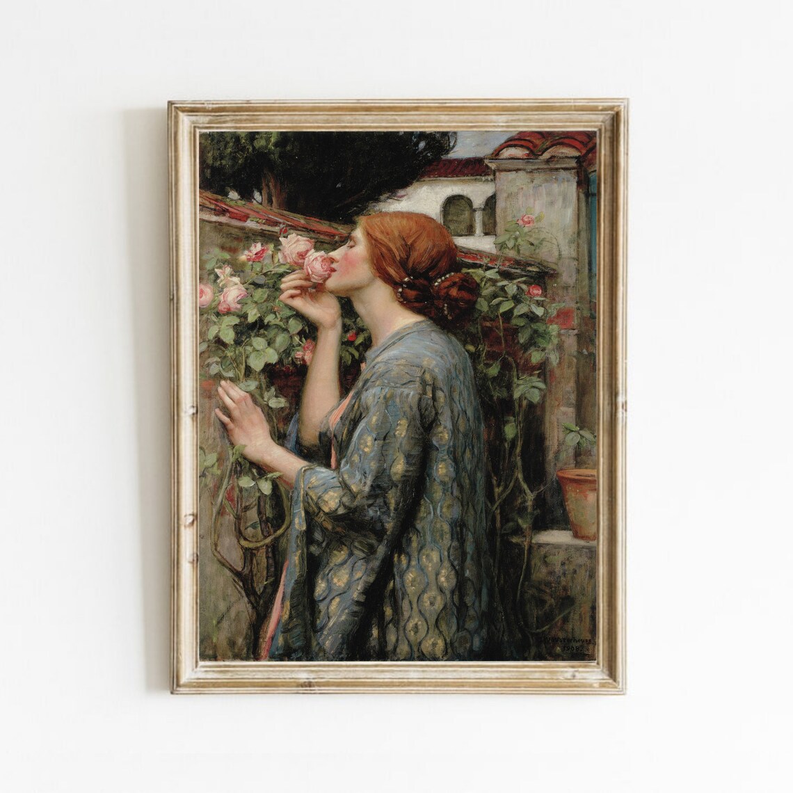 Soul of the Rose Vintage Woman Portrait Art Print